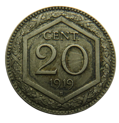 1919 Italy 20 Centesimi Coin