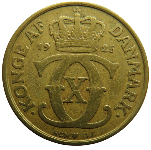 1925 Denmark 2 Kroner Coin