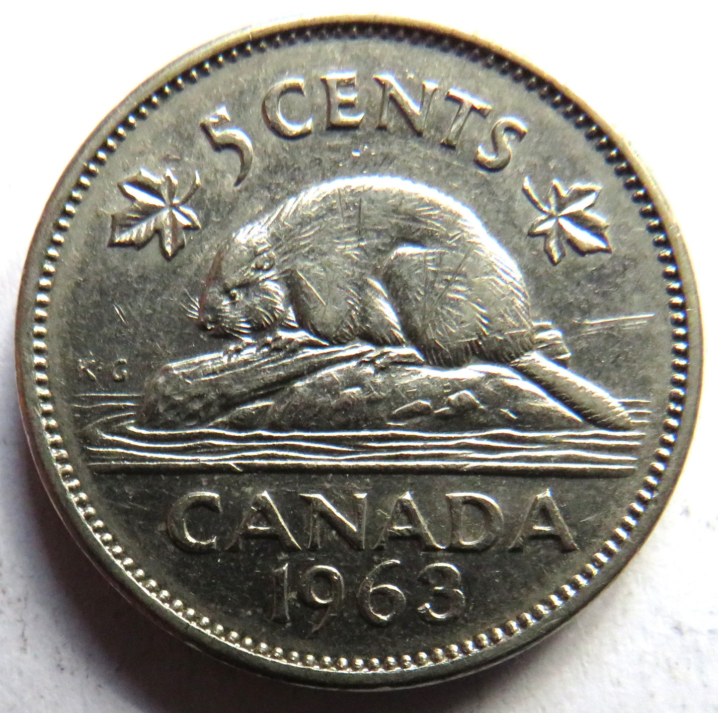 1963 Queen Elizabeth II Canada 5 Cents Coin