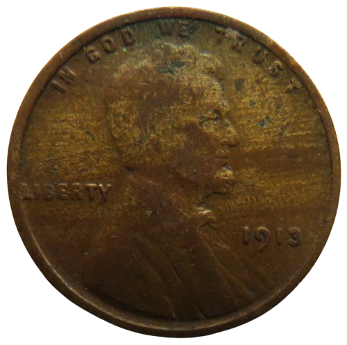 1913 USA Lincoln One Cent Coin