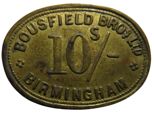 Bousfield Bros Ltd Birmingham 10/- Shilling Token