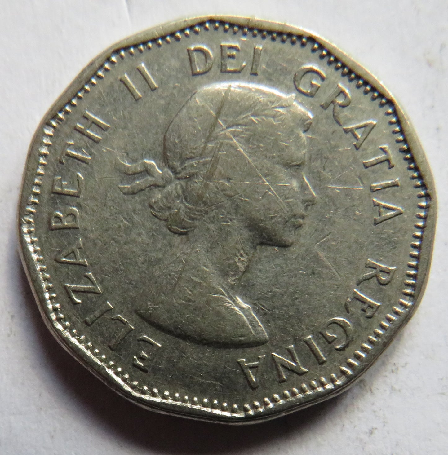 1959 Queen Elizabeth II Canada 5 Cents Coin