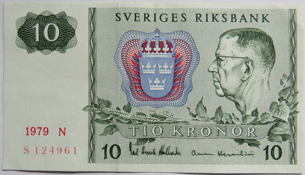 1979 Sweden 10 Kronor Banknote