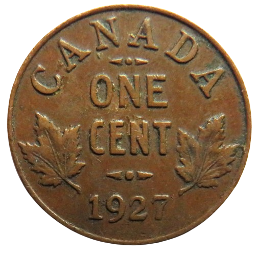 1927 King George V Canada One Cent Coin
