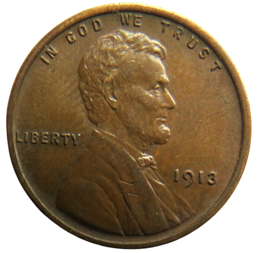 1913 USA Lincoln One Cent Coin In Better Grade
