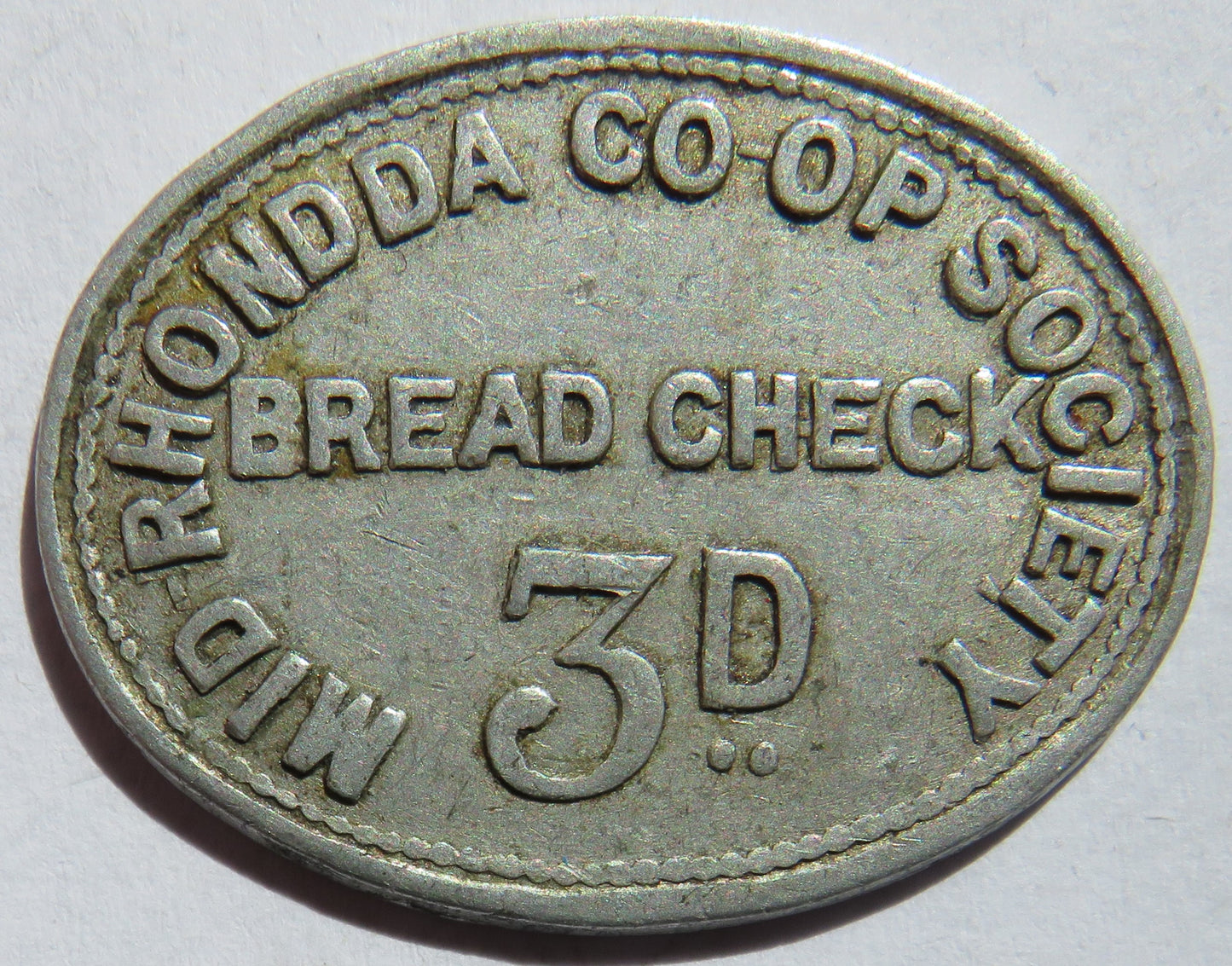 Mid-Rhondda Co-operative Society Bread Check 3d Token
