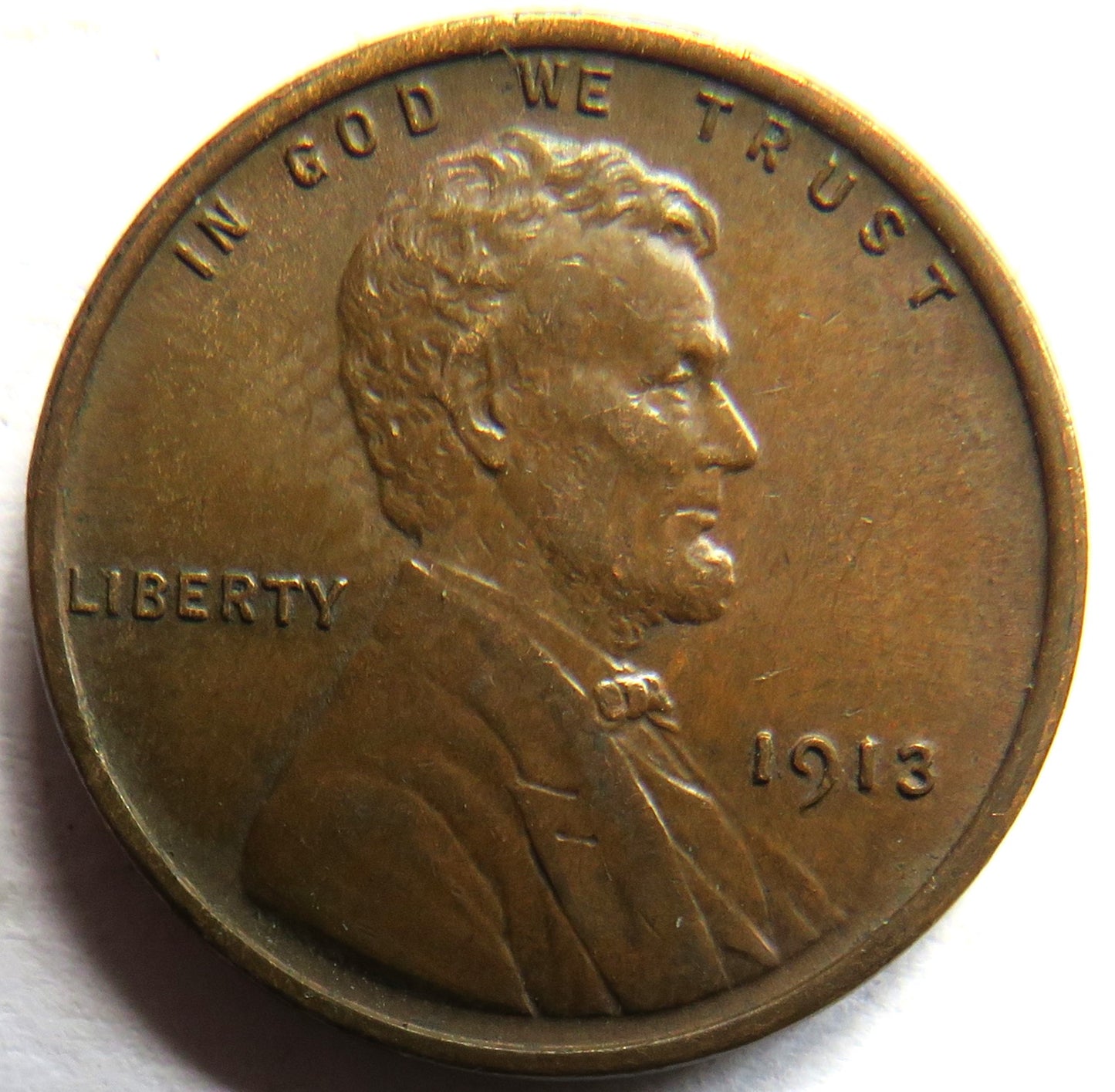 1913 USA Lincoln One Cent Coin In Better Grade