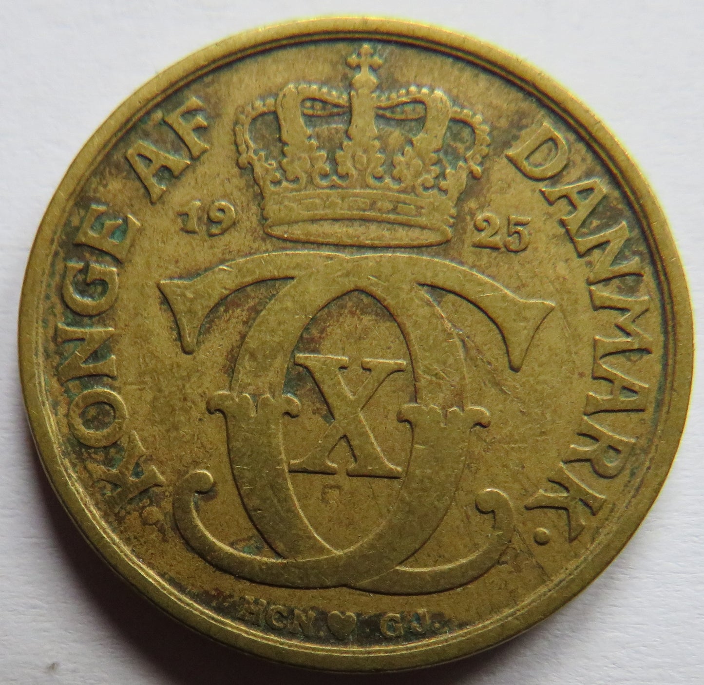 1925 Denmark One Krone Coin