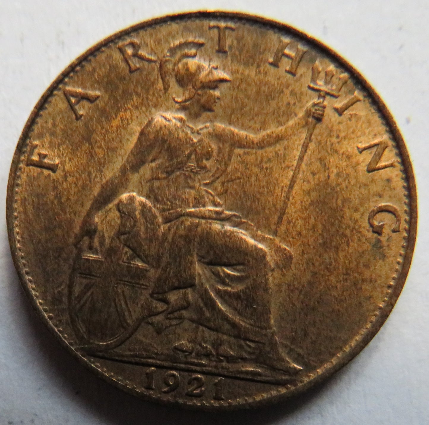 1921 King George V Farthing Coin In High Grade - Great Britain