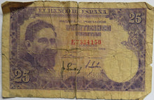 Load image into Gallery viewer, 1954 Spain 25 Pesetas Banknote
