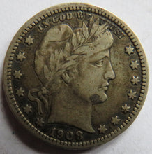 Load image into Gallery viewer, 1908-D USA Silver Barber $1/4 Quarter Dollar Coin
