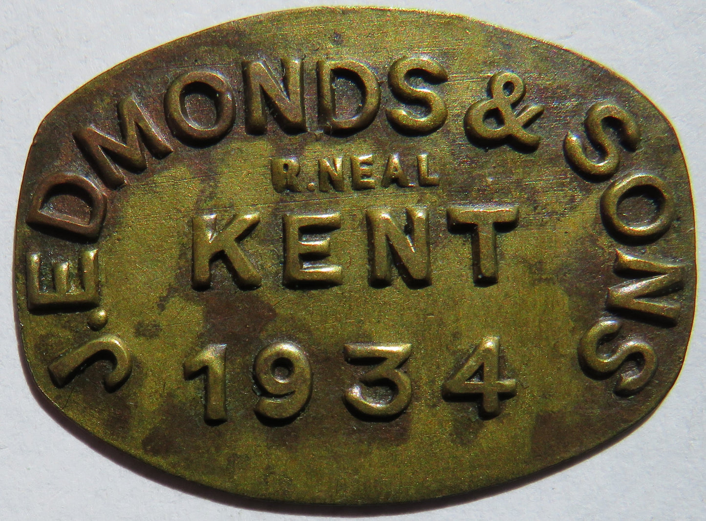 J. Edmonds & Sons Kent 1934 Token