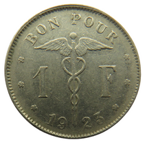 Load image into Gallery viewer, 1923 Belgium One Franc Coin
