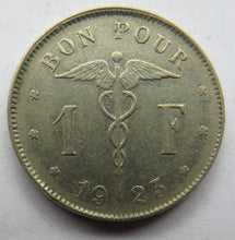 Load image into Gallery viewer, 1923 Belgium One Franc Coin
