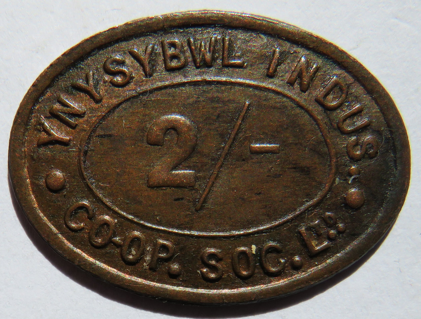YNYSYBWL Indus Co-op Society 2/- Token