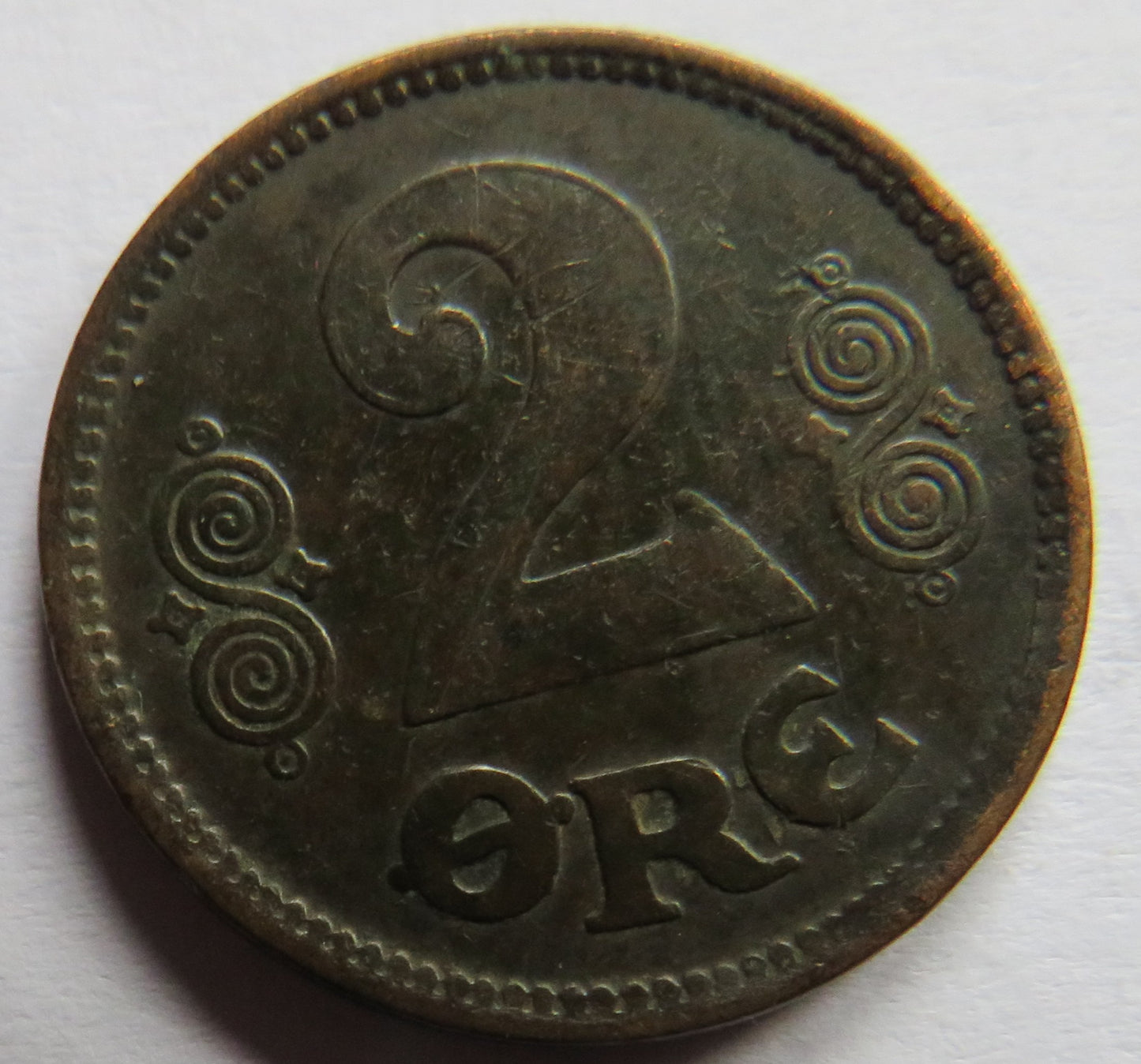 1919 Denmark 2 Øre Coin