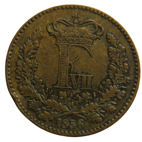 1856 Denmark 1 Skilling Rigsmont Coin