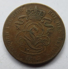 Load image into Gallery viewer, 1863 Belgium 2 Centimes Coin
