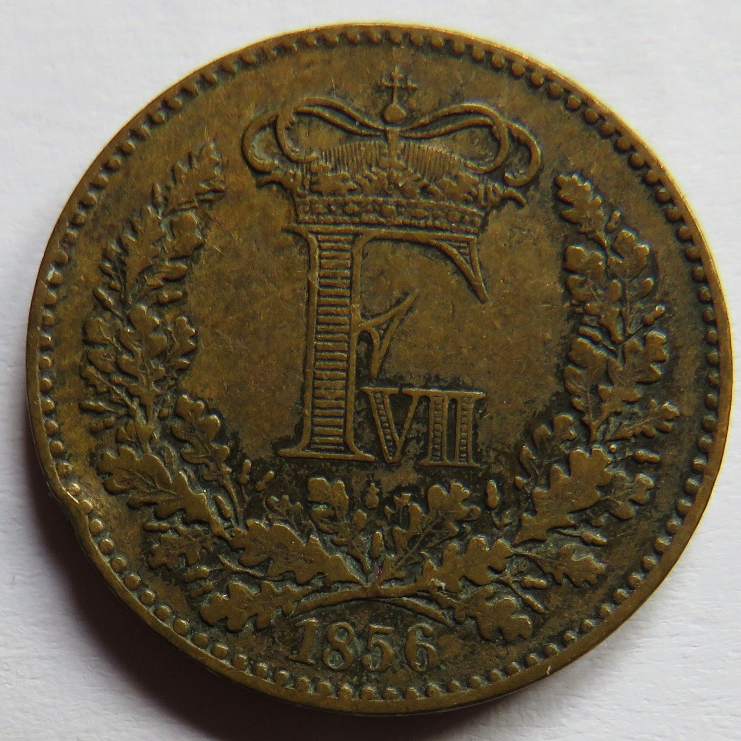 1856 Denmark 1 Skilling Rigsmont Coin