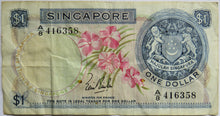 Load image into Gallery viewer, Singapore $1 One Dollar Banknote
