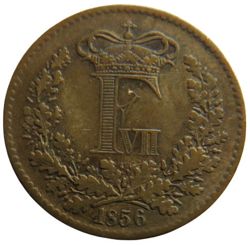 1856 Denmark 1 Skilling Rigsmont Coin