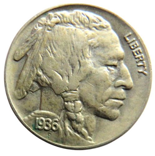 1936 USA Buffalo Nickel Coin In Better Grade