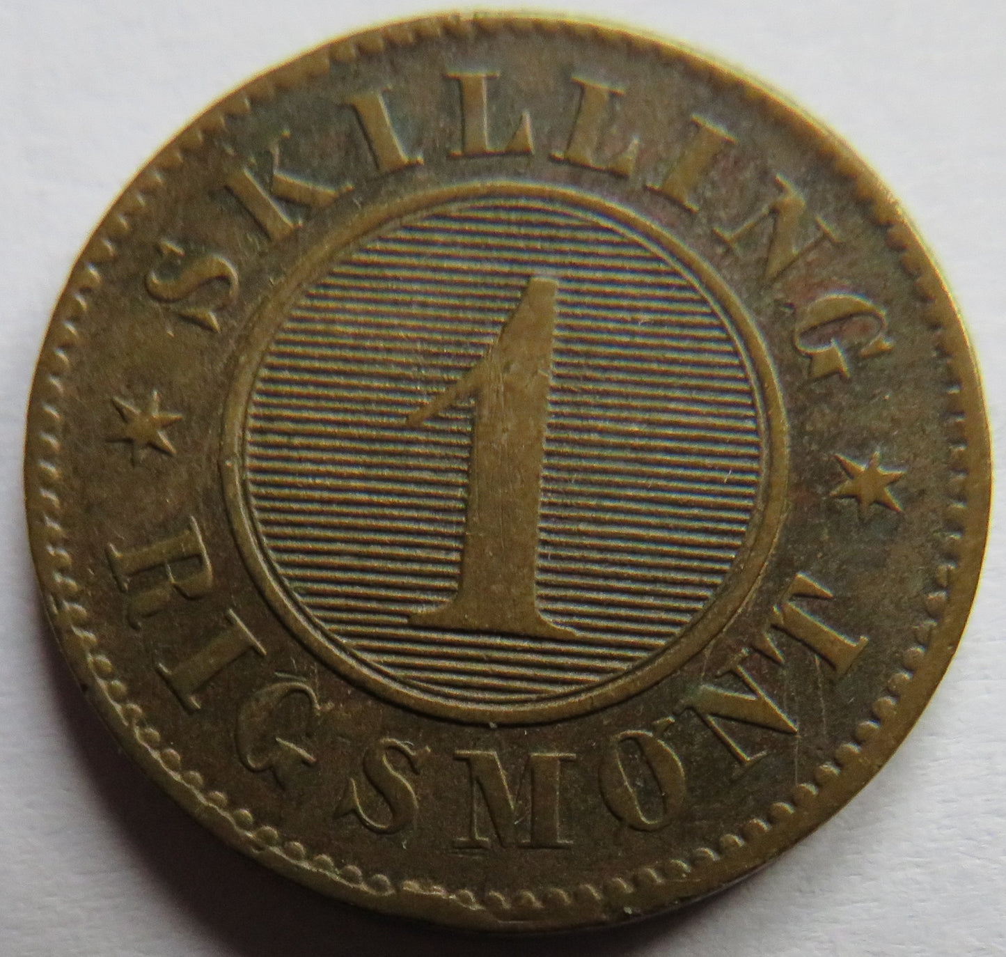 1856 Denmark 1 Skilling Rigsmont Coin