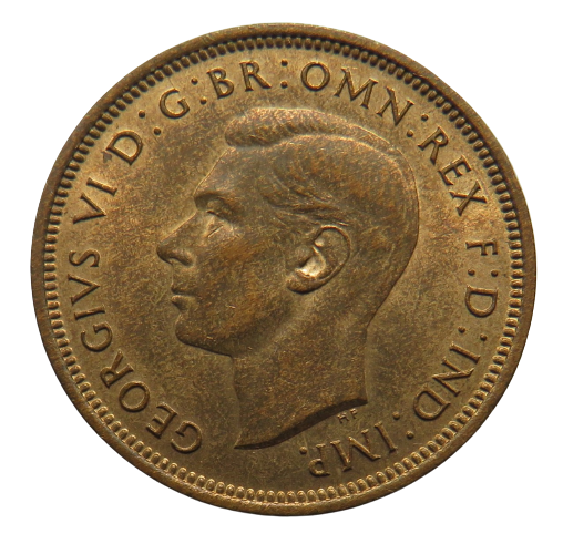 1938 King George VI Halfpenny Coin Higher Grade