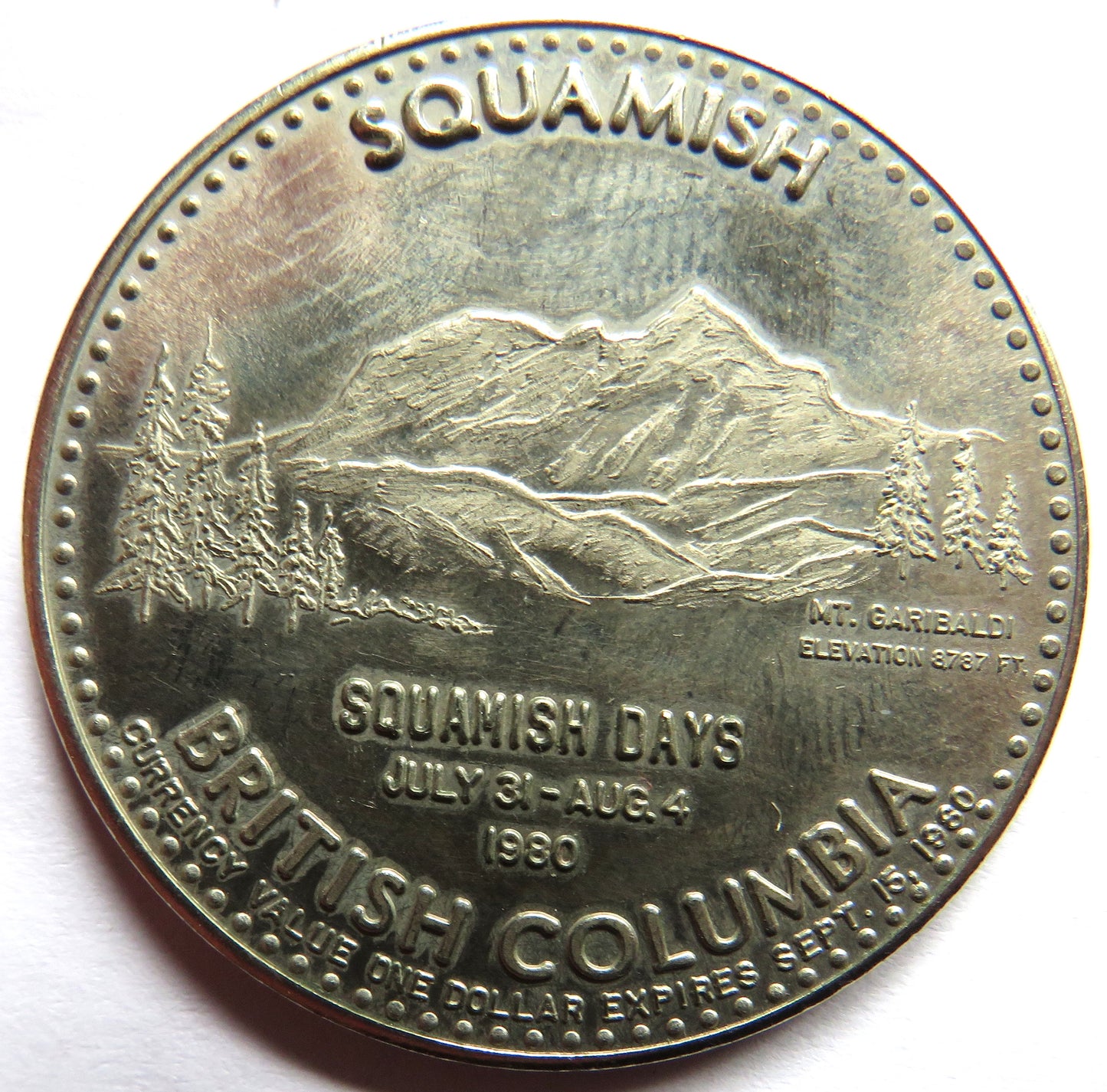 Squamish British Columbia 1980 $1 One Dollar Token