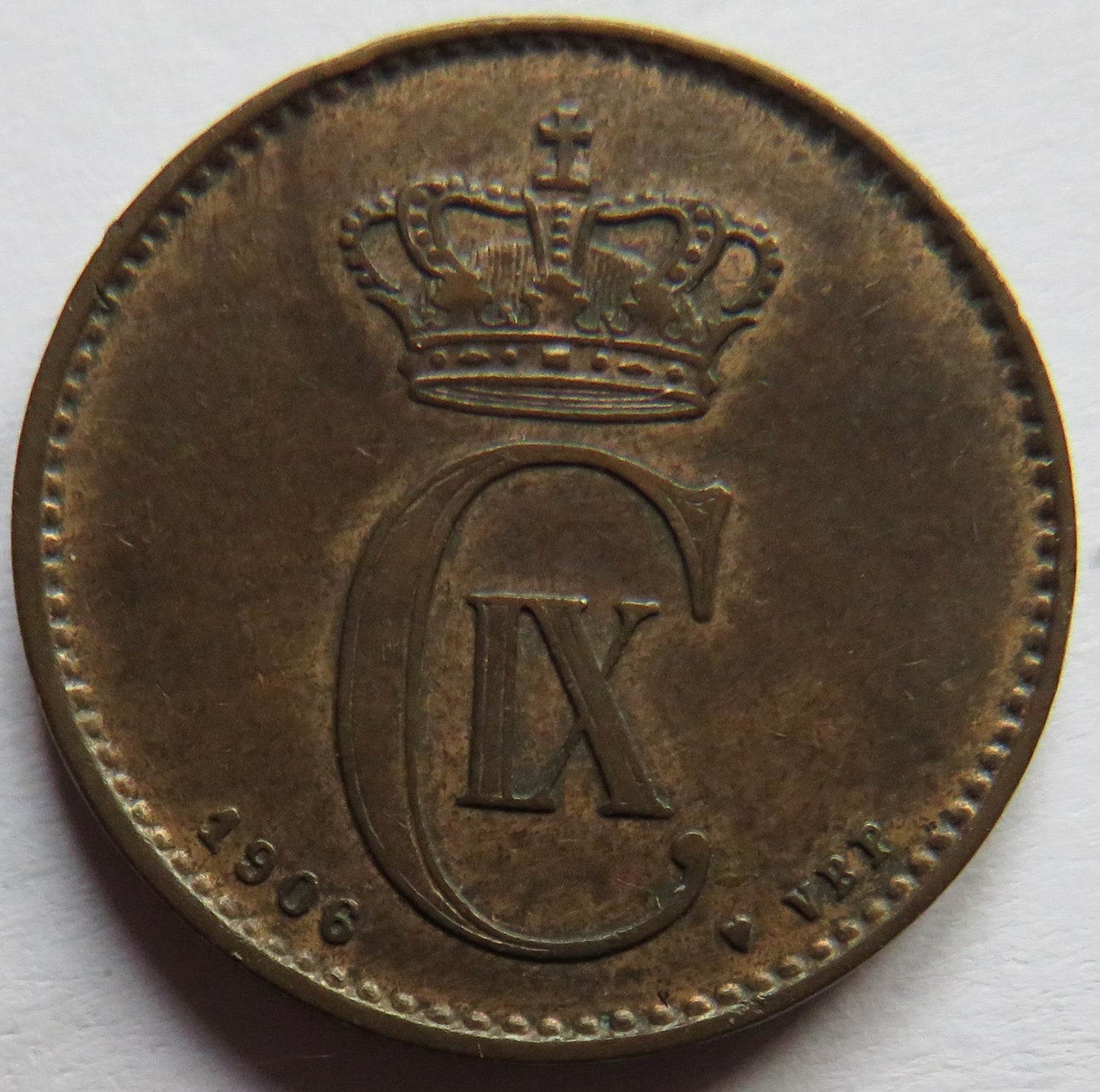 1906 Denmark 2 Ore Coin In Higher Grade