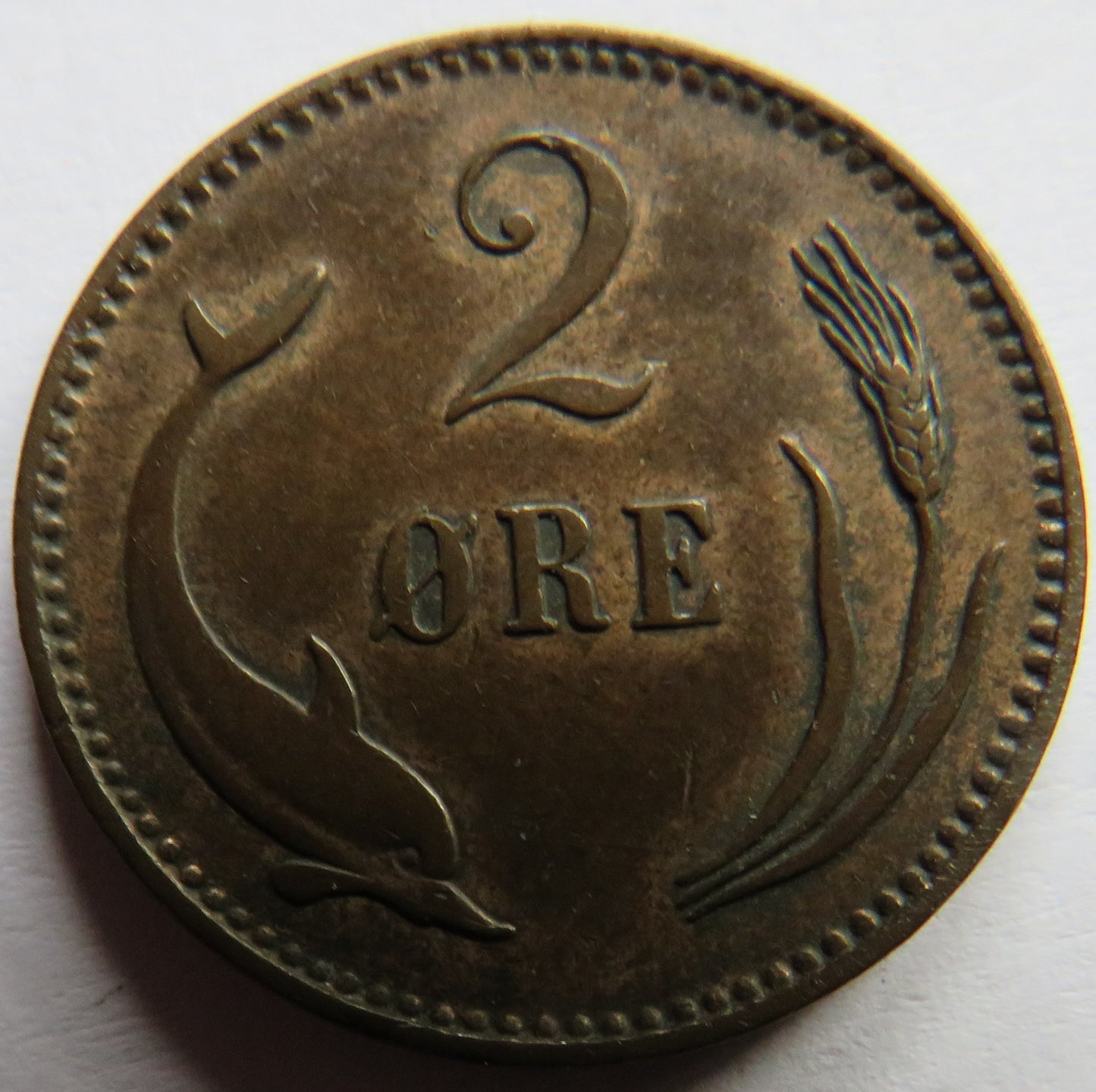 1906 Denmark 2 Ore Coin In Higher Grade