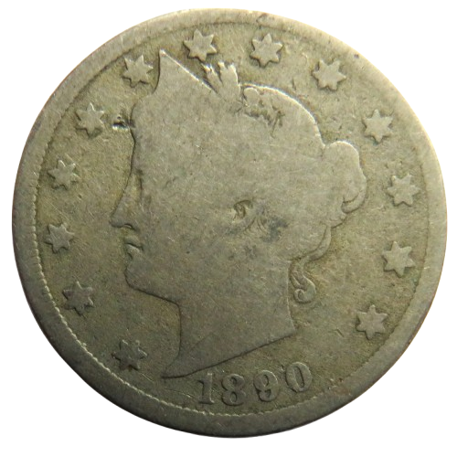 1890 USA Liberty Head Nickel Coin