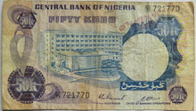 Load image into Gallery viewer, Central Bank of Nigeria Fifty Kobo Banknote
