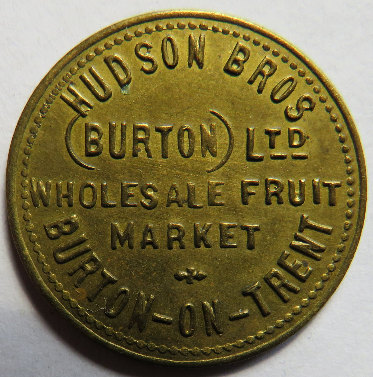 Hudson Bros Ltd Burton-On-Trent Market 1/- Token