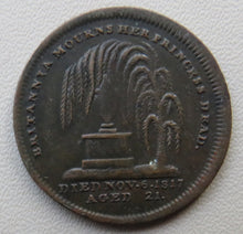 Load image into Gallery viewer, H.R.H Princess Charlotte Britain Mourns Her Princess Dead 1817 Medal
