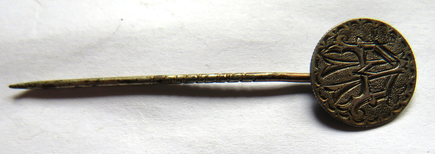 Antique Stick Pin Made With Silver Canada 5 Cents Coin
