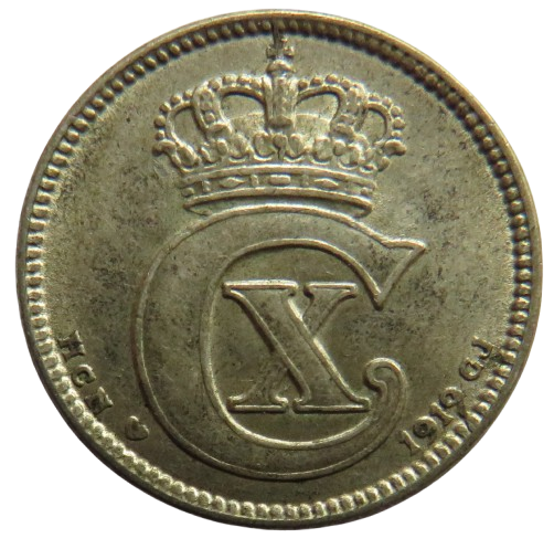 1919 Denmark Silver 25 Ore / Øre coin