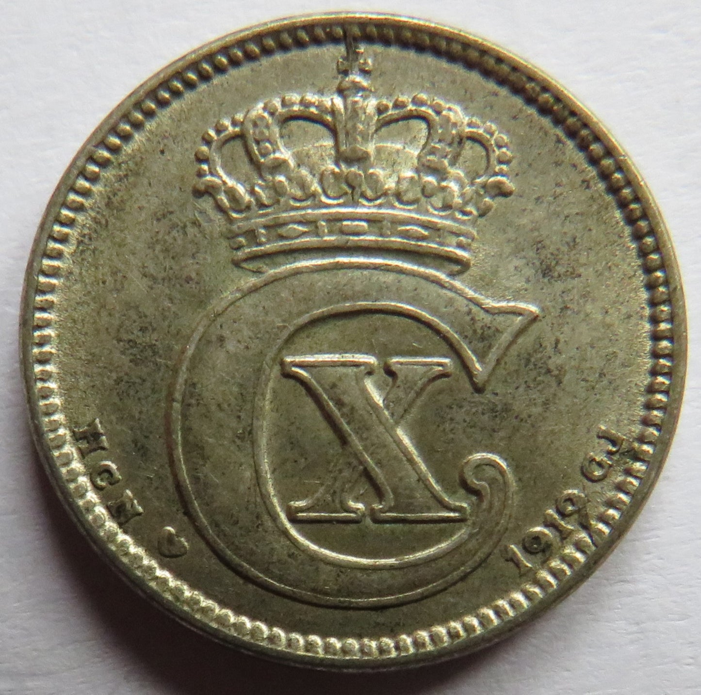 1919 Denmark Silver 25 Ore / Øre coin