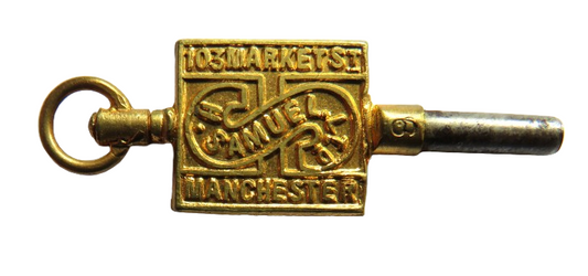 Antique Advertising Pocket Watch Key "H. Samuel Manchester"