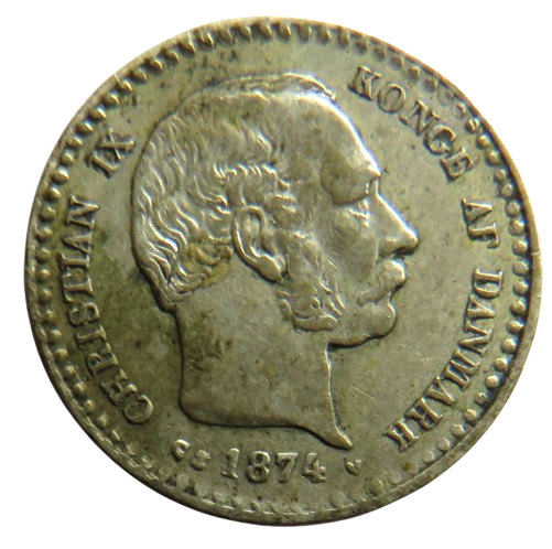 1874 Denmark Silver 10 Ore / Øre coin