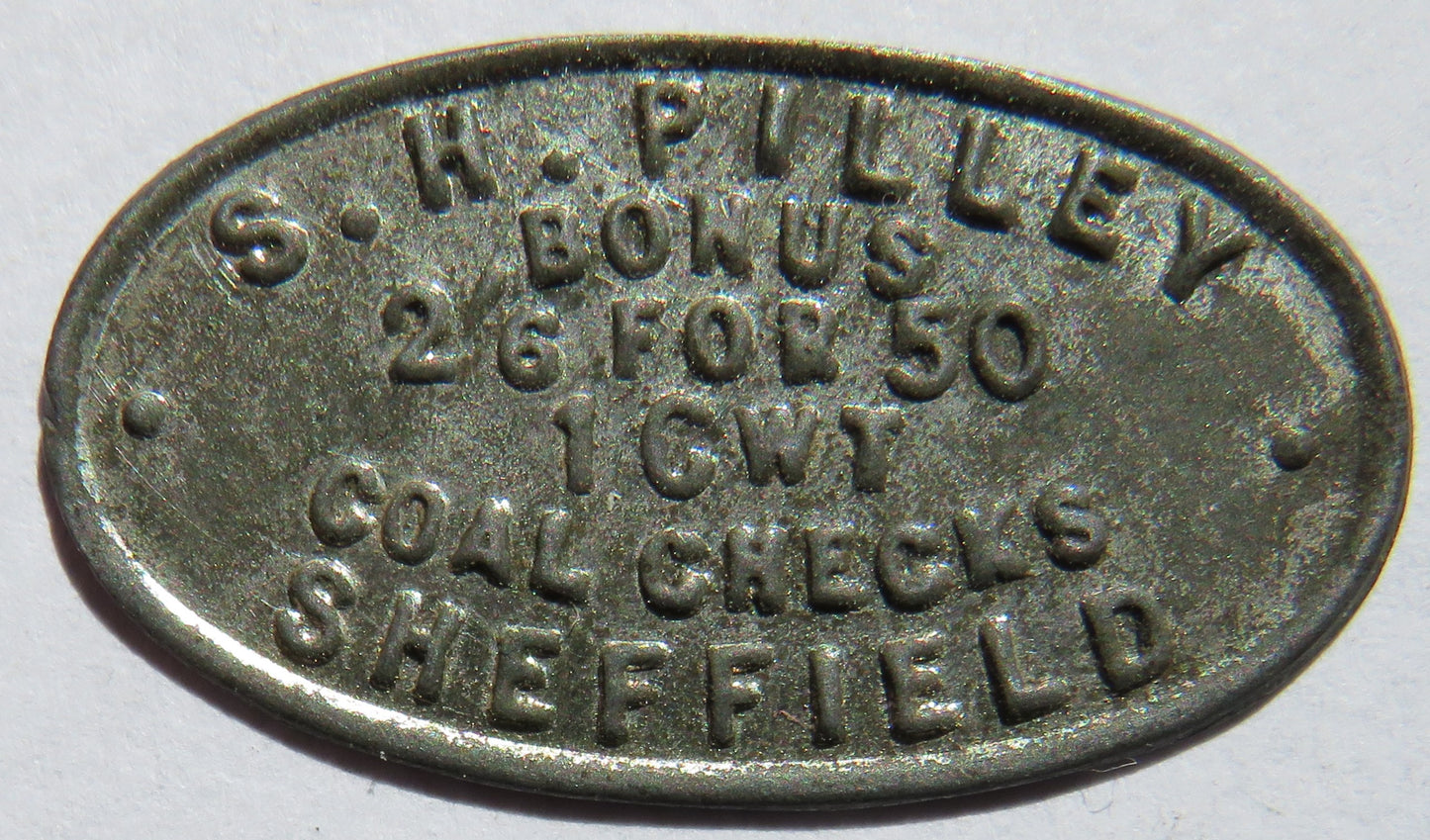 S.M. Pilley Coal Checks Sheffield Token