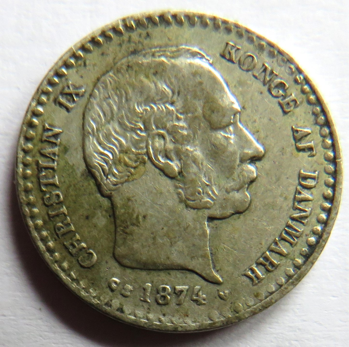 1874 Denmark Silver 10 Ore / Øre coin