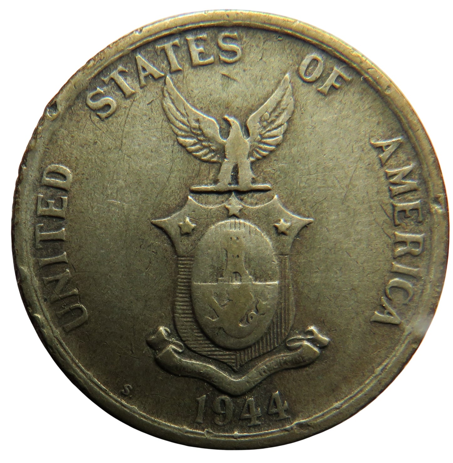 1944 Philippines Silver 50 Centavos Coin