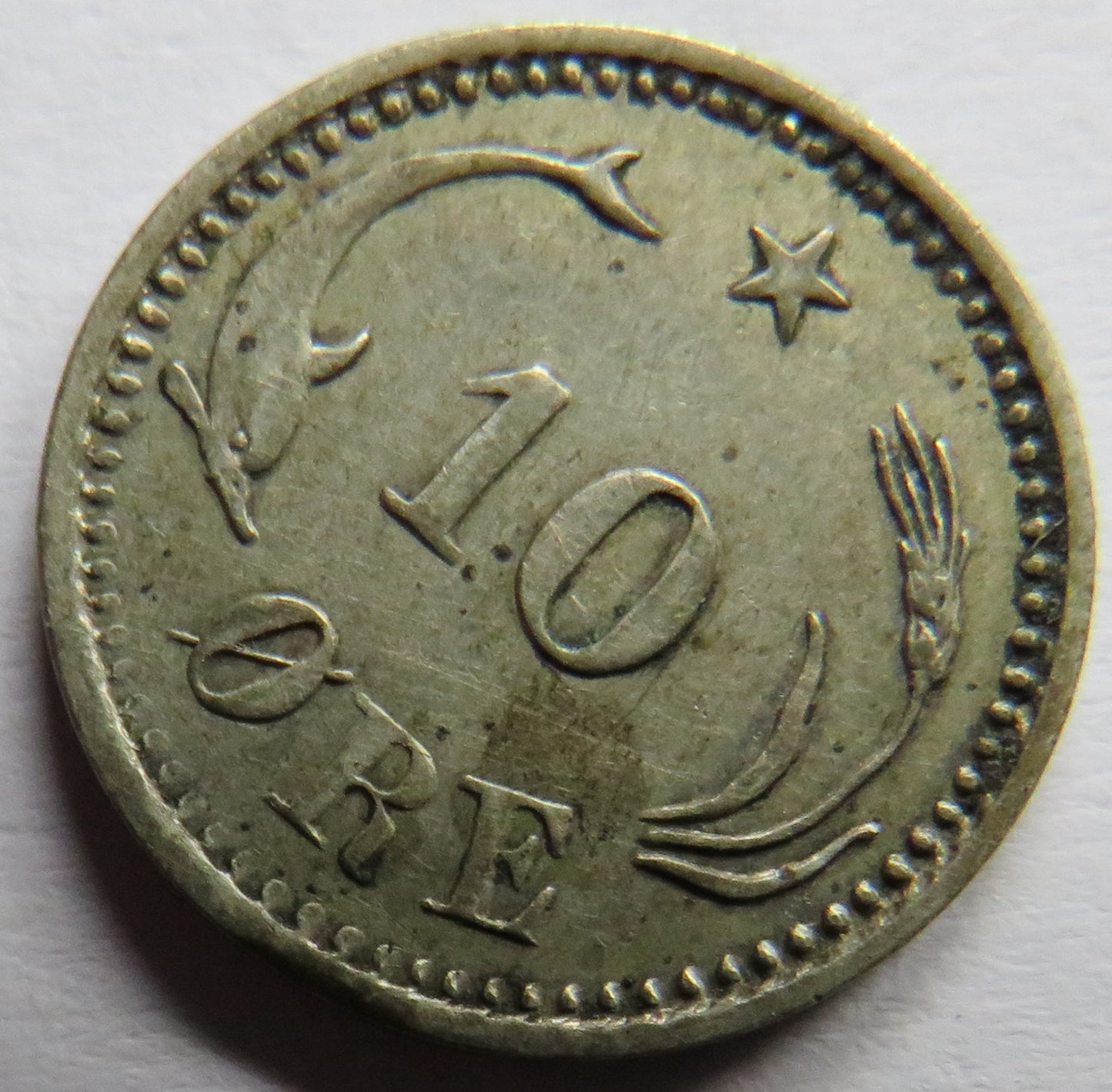 1874 Denmark Silver 10 Ore / Øre coin