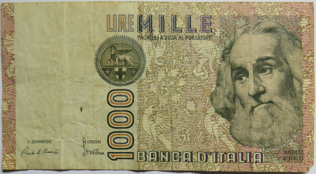 1982 Italy 1000 Lire Banknote