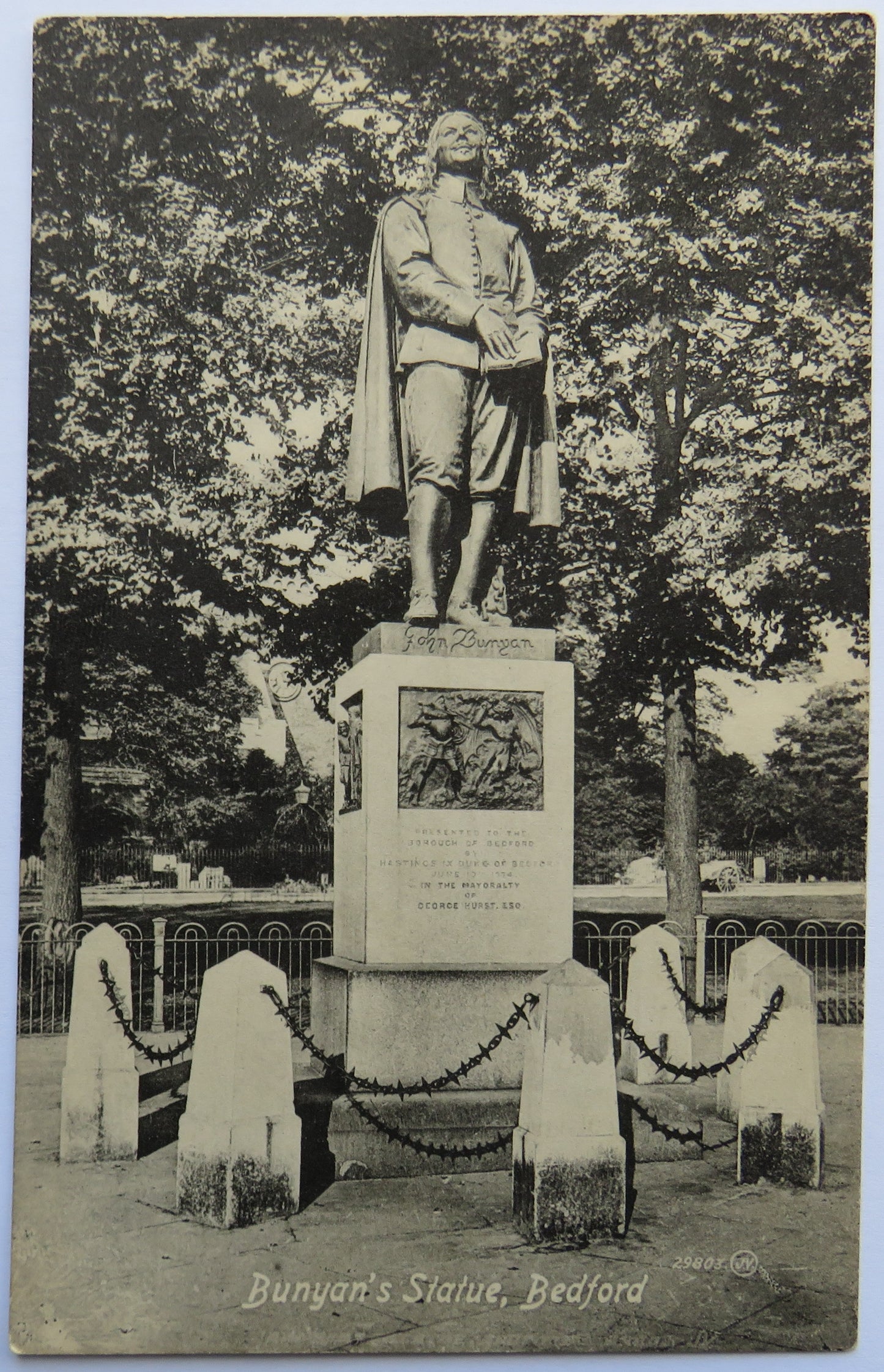 Vintage Postcard of Bunyan's Statue, Bedford