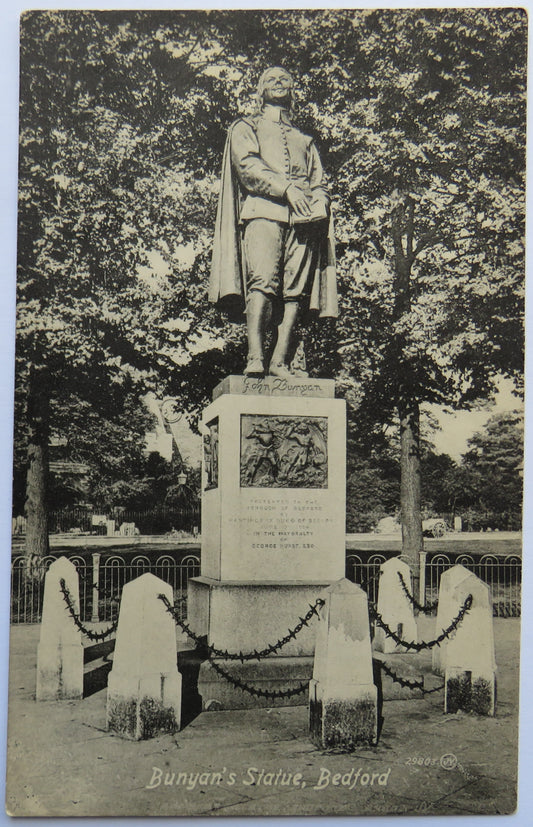 Vintage Postcard of Bunyan's Statue, Bedford