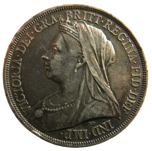 1893 LVII Queen Victoria Silver Crown Coin - Great Britain