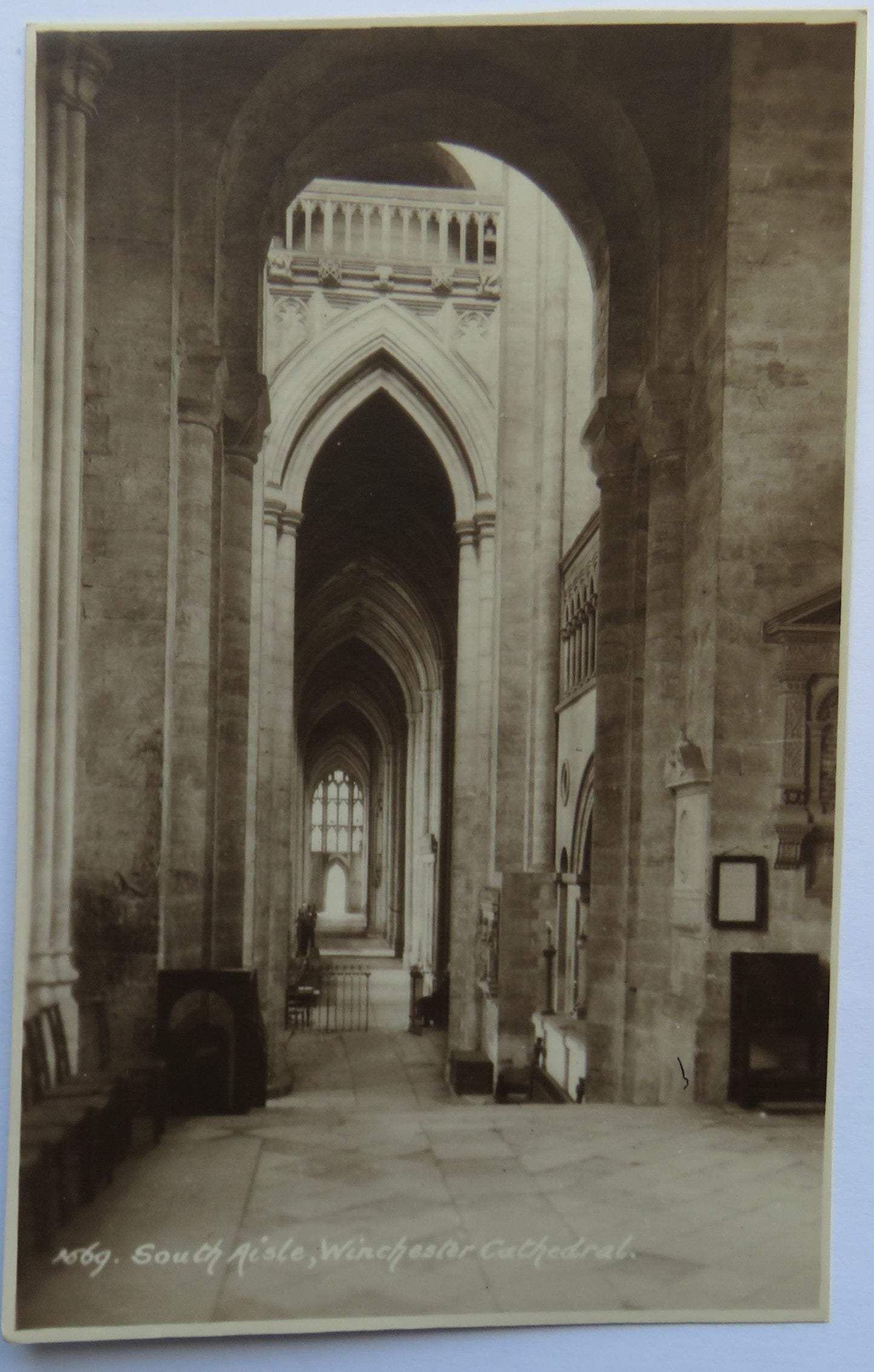 Vintage Postcard of South Aisle, WInchester Cathedral