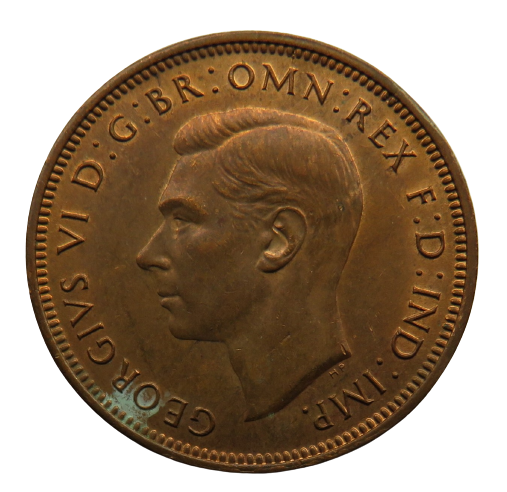 1944 King George VI Halfpenny Coin Higher Grade